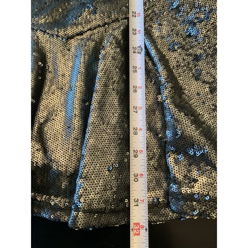 Free People Women's Manuka Sequin Mini Dress M Silver Gunmetal Gray READ